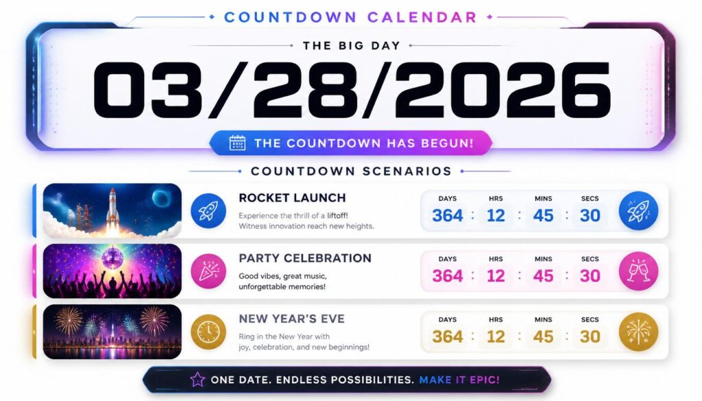 Countdown Scenarios for 03/28/2026