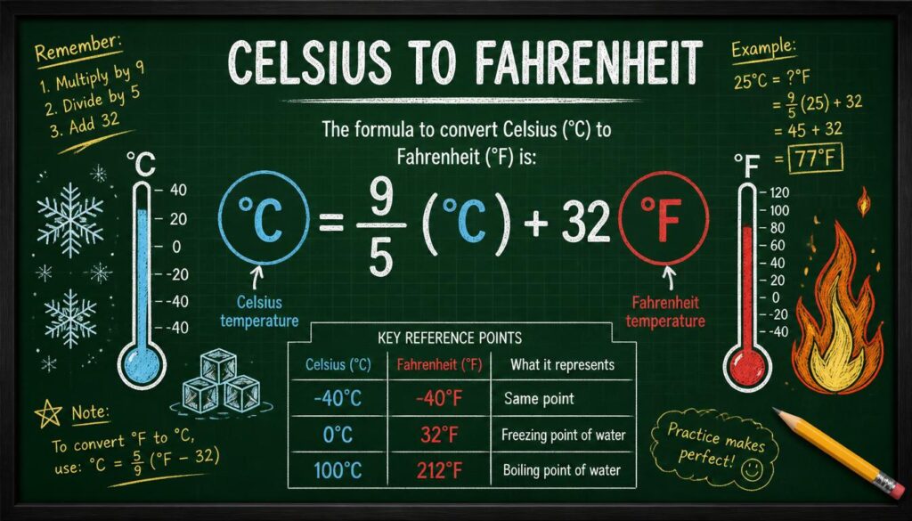 The Celsius to Fahrenheit