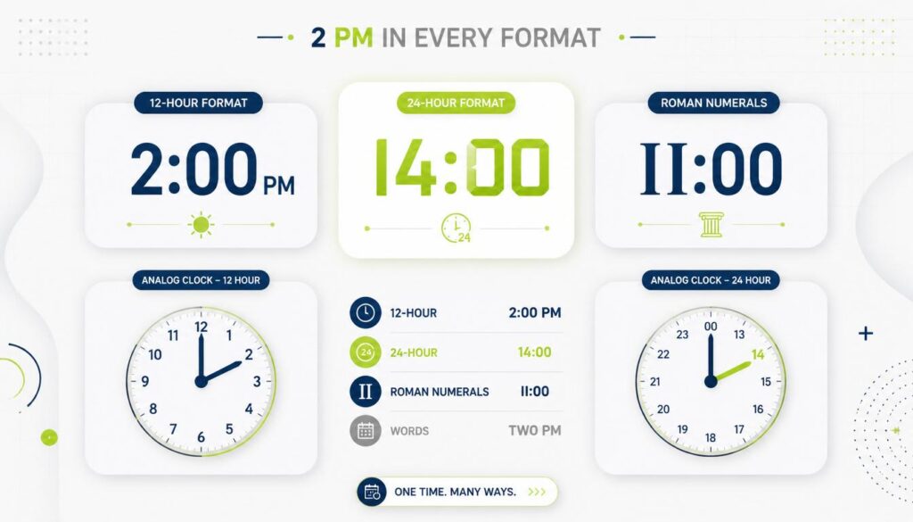2 PM in Different Time Formats