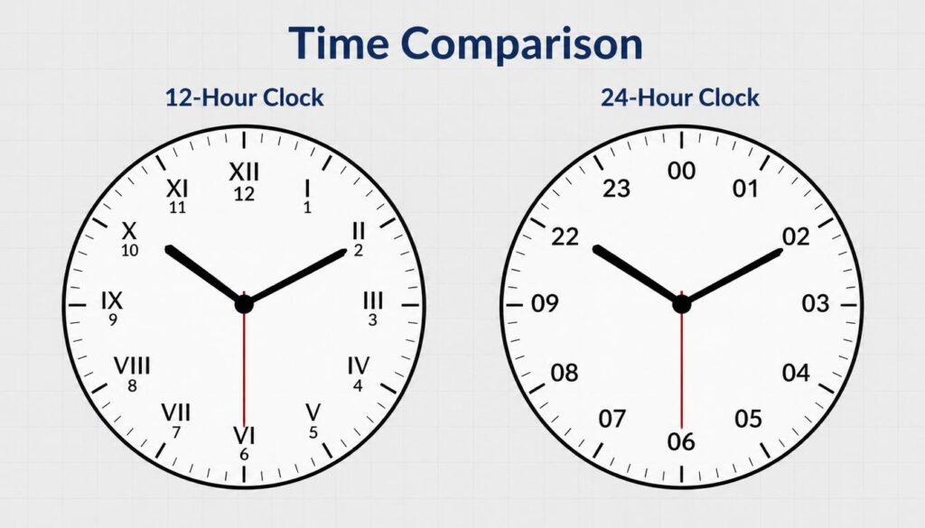 12-Hour Clock vs 24-Hour Clock