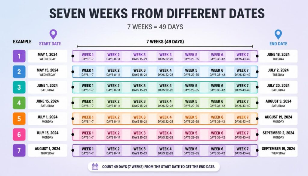 7 Weeks From Different Dates