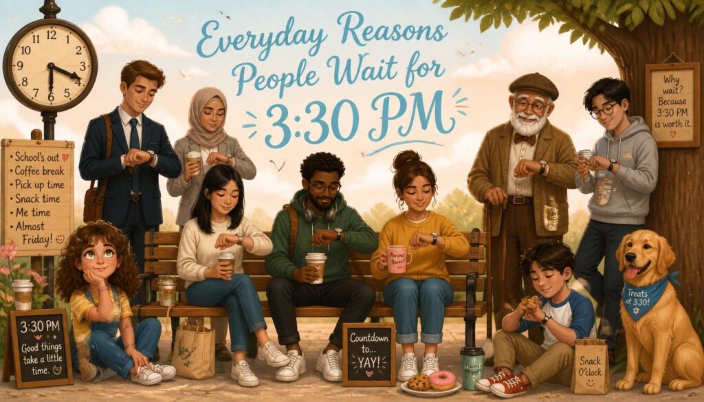 People Wait for 3:30 PM