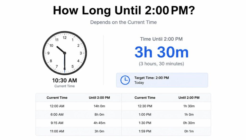 2:00 PM Depends on the Current Time