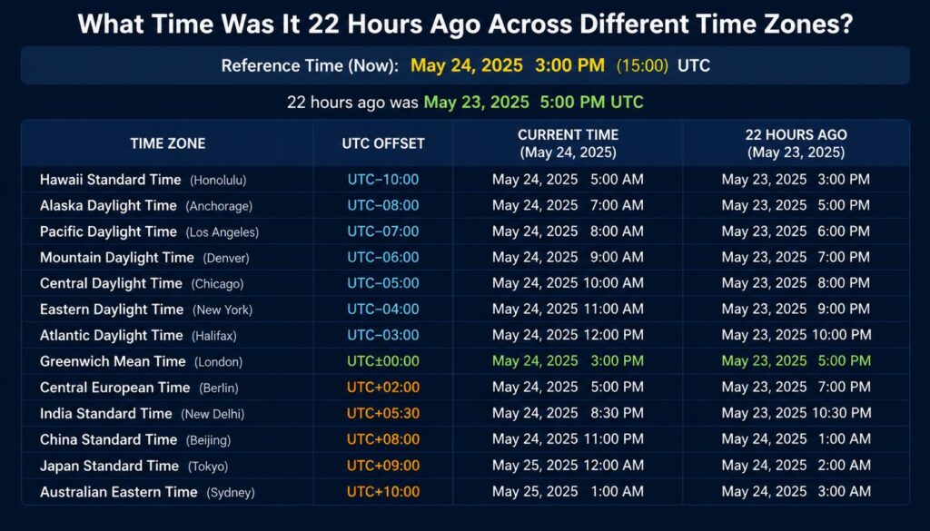 What Time Was It 22 Hours Ago