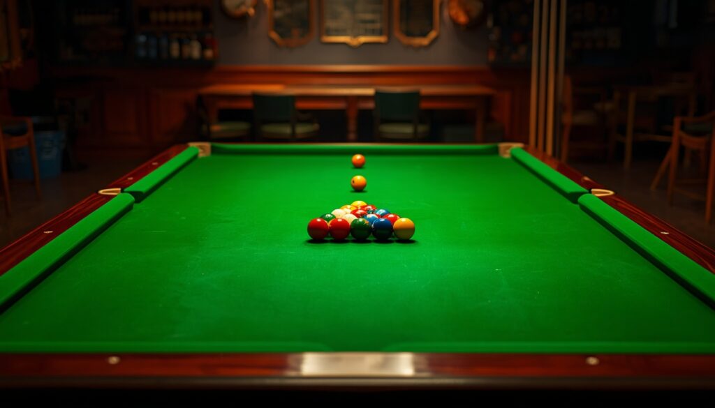 A Billiard or Snooker Table Setup